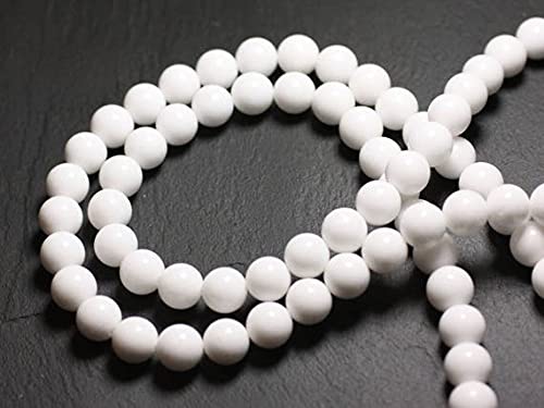 Jade stone de 4mm blanc opaque pour remplacer les perles fragiles par de la pierre naturelle