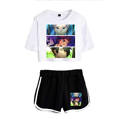 Nova blusa e short cropped The Promised Neverland Emma Norman Ray Cosplay camisa calça feminina de m
