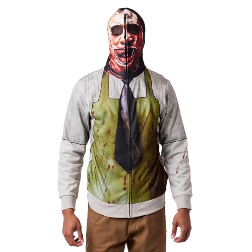 Bioworld Texas Chainsaw Massacre Leatherface Mens Full-Zip Cosplay Hoodie -XL