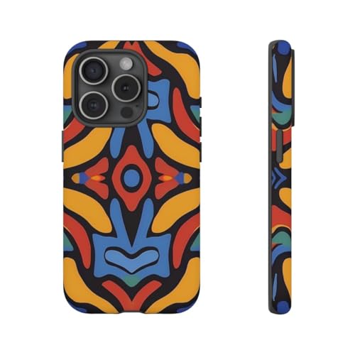 Coque rigide mate iPhone 15 Pro motif abstrait coloré jaune pour sublimer votre style au quotidien