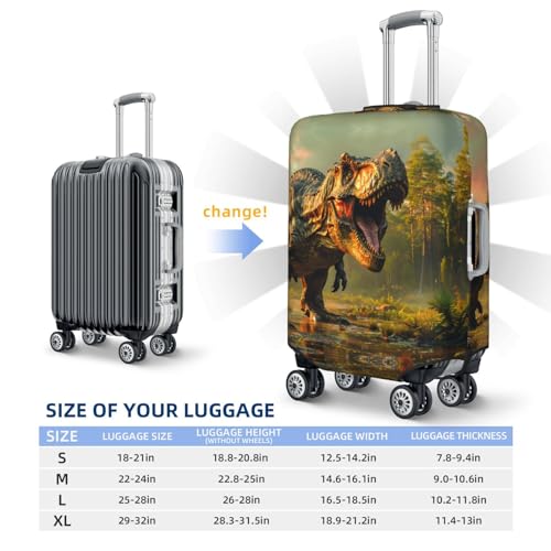 Realistic Style Forest Dinosaur Travel Luggage Covers - Elasticity Suitcase Covers Protector for Luggage 18-32 Inch2