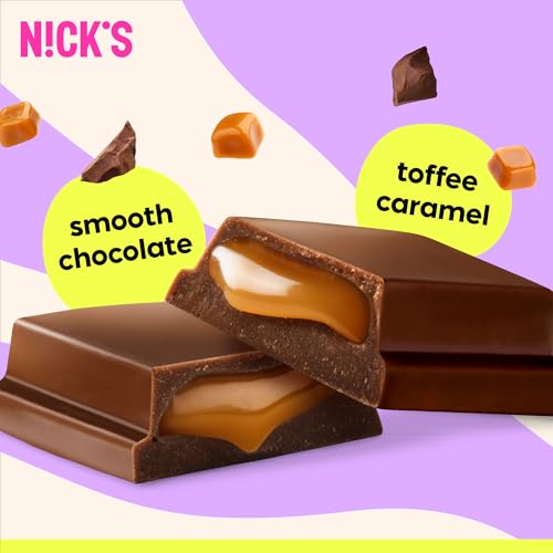 Image of NICKS Soft Toffee Chocolate Candy Bar with Caramel Sauce, 15-Pack