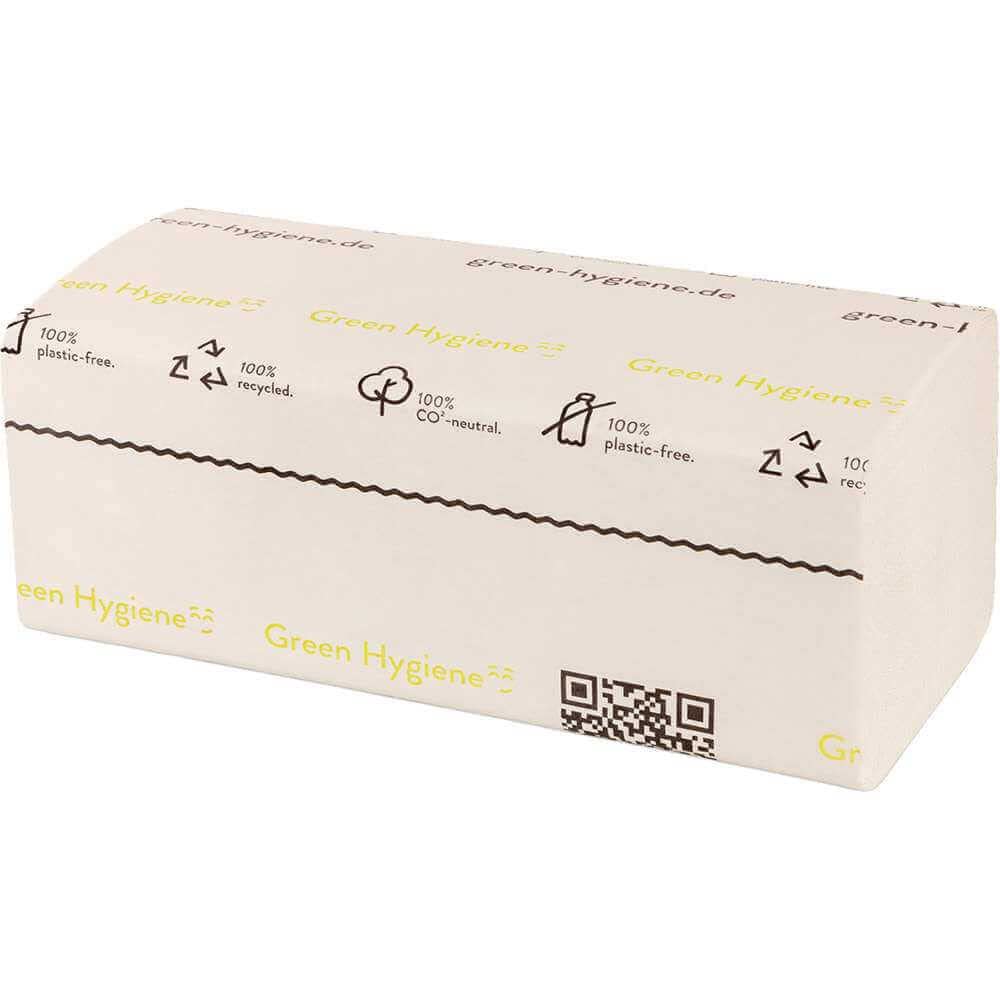 Green Hygiene FRIEDA - Asciugamani pieghevoli, piegati a Z, 25 x 23 cm, 100% CO2, 100% privo di plastica, 100% riciclati