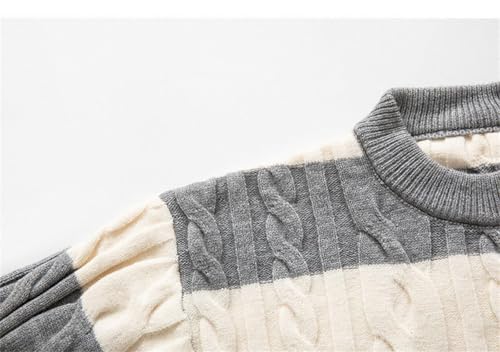 Men's Crewneck Sweater Men's Round Neck Sweater Striped Casual Knitted Bottom Top Men's Crewneck Sweater3