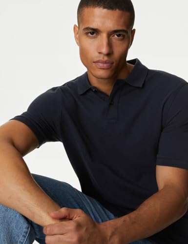 Image of Marks & Spencer Men's Cotton Collared Regular Fit T-Shirt