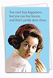 NobleWorks Hilarious Birthday Greeting Card with 5 x 7 Inch Envelope (1 Card) Buy Bacon Lady C8157BDG