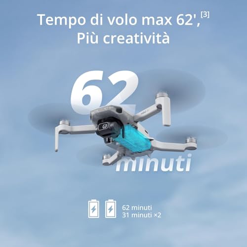 Mini 4K Camera Drone Combo, drone per adulti, fotocamera 4K UHD, < 249 g, stabilizzatore 3 assi, trasmissione video 10 km, return automatico, 2 batterie per tempo di volo fino a 62 minuti - Gadget - Immagine 4