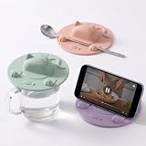 3 Pcs Silicone Tea Bag Holder and Tea Bag Holder for Mug, Cute Cat-shaped Squeezer and Cup Covers, Heat Resistant Silicone Tea Bag Squeezer Dishwasher Safe, Tea Accessories Supplies