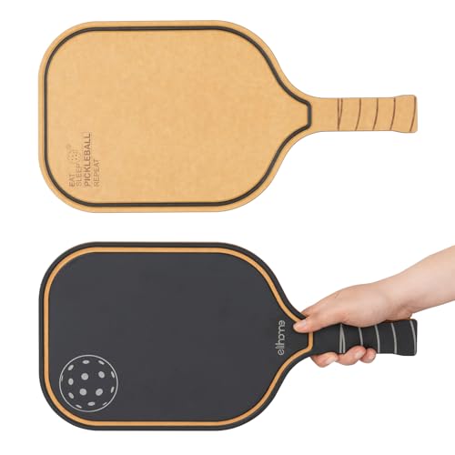 Tabla de Cortar y Charcutería en Forma de Paleta de Pickleball, Diseño Reversible con Ranura para Jugos y Mango, de Fibra de Madera, Lavable en Lavavajillas, para Quesos, Frutas y Aperitivos miniatura 2