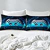 Loussiesd Galaxy beddengoedset voor kinderen en meisjes, eenpersoons lakens buitenruimte universum sterrenhemel lakenset tieners vrouwen ultrazacht paars sterren hoeslaken met diepe zak hoeslaken
