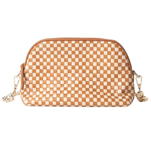CHEVAUX Bolsa de tecido de couro, forrada com cambraia, bolsa tiracolo de couro FannyPack para mulhe