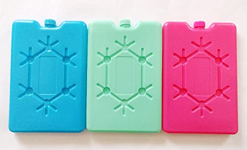2/4 Pack 16CM Freezer Blocks Ice Brick Pack Block Blocks Freezer Cooler Bag Box Travel Picnic (Pack of 4 Blocks)