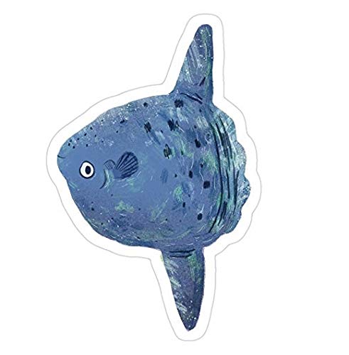 Mola Mola Sunfish Decal Sticker - Blue Cartoon Fish Sticker for Cars, Trucks, Walls, Laptops, and More