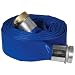 Apache 98138010 1-1/2" x 25' Blue Standard-Duty PVC Lay-Flat Discharge Hose with Aluminum Pin Lug Fittings