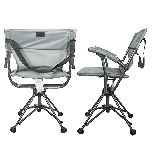 Zenithen Outdoor 360 Degree Portable Lawn Swivel Camping Bag Chair W/Arms, Smoke Grey #TOP5