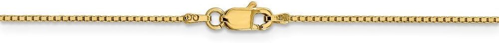 Solid 14k Yellow Gold .95mm Box Chain Necklace - with Secure Lobster Lock Clasp