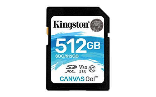 Kingston Canvas Go! 512GB SDXC Class 10 SD Memory Card UHS-I 90MB/s R Flash Memory Card (SDG/512GB) Kingston Canvas Go! 512GB SDXC Class 10 SD Memory Card UHS-I 90MB/s R Flash Memory Card (SDG/512GB)