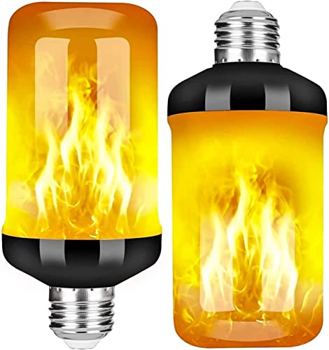 Skrepug Bombilla de Llama, Efecto de Llama Intermitente LED E27, 2 pcs Bombilla de Llama Intermitente con 4 Modos, Decoración para Navidad, Familia, Hotel, Bar, Navideña Cover