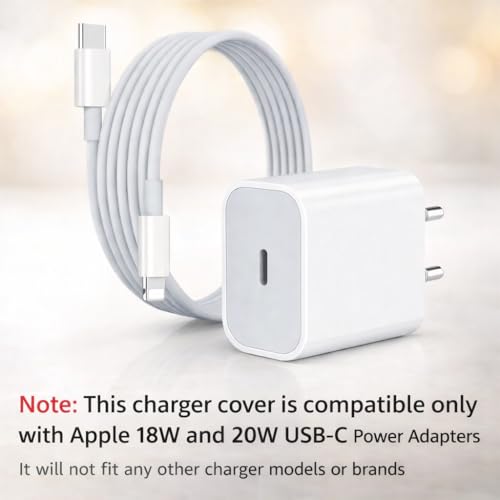 Image of Silicone Charger Protector Cover Compatible Only with Apple 18W & 20W USB-C Power Adapter