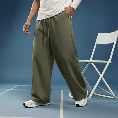 Image of dockstreet Straight Wide fit Long Length Open Bottom Jogger for Men /Trending Multi Pocket Style, Relaxed Casual Pants for Men