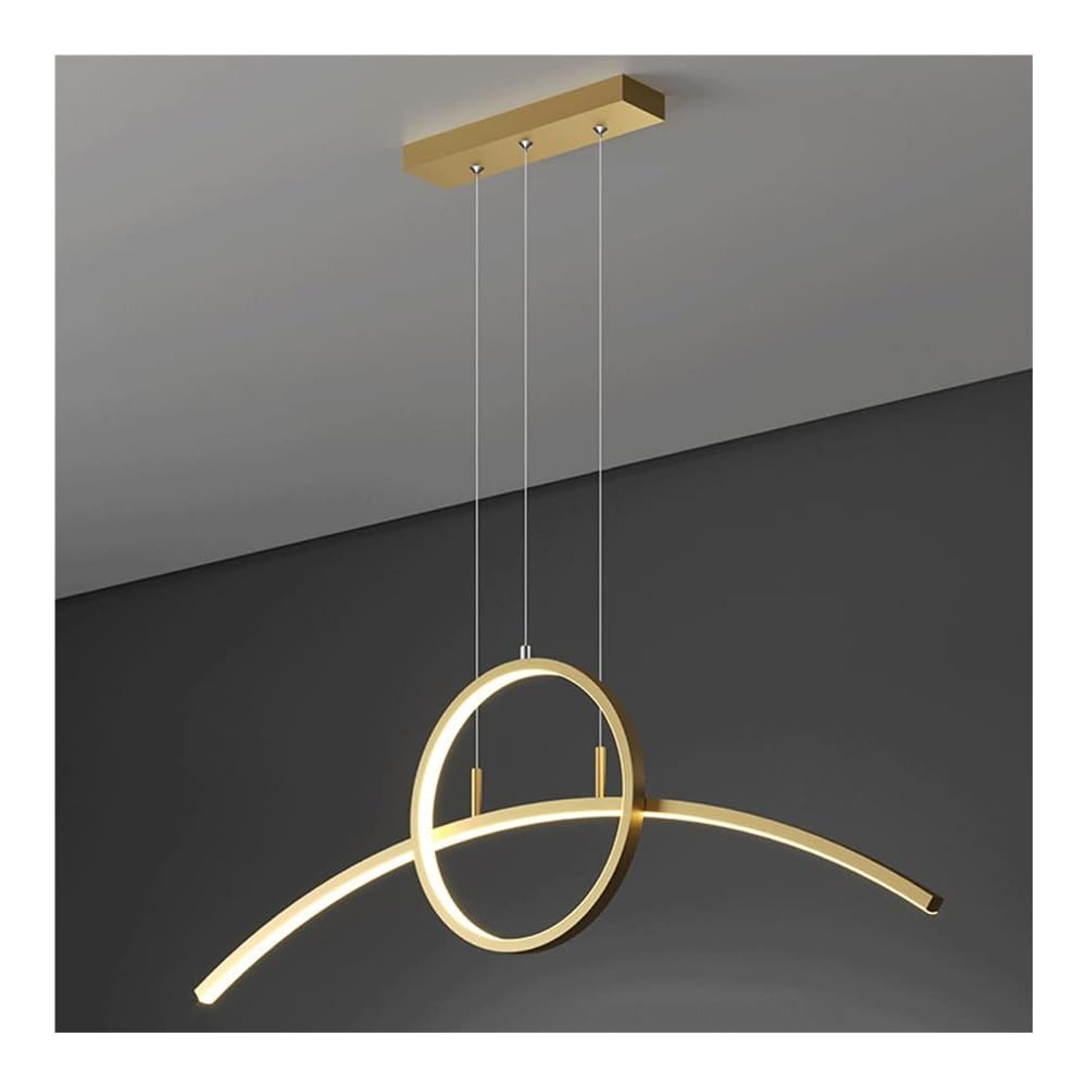 Lustre linéaire LED pour salle à manger or réglable en hauteur
