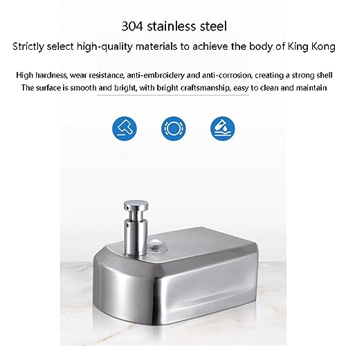 Shower Pump Dispenser Hotel soap Dispenser Wall-Mounted Stainless Steel Public Toilet Bathroom Shower Gel soap Dispenser Press Bottle High Capacity Hotel Bathroom Accessories 6