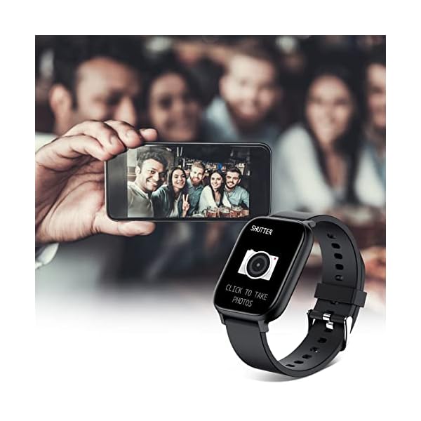 Smart Watch for Men Women Compatible with iPhone Samsung Android Phone 1.83 inch Full Touch Screen IP68 Waterproof Bluetooh Fitness Tracker Heart Rate/Sleep Monitor, Black - Image 6