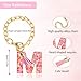 Ruqizhi Initial Letter 2PCS Keychain Cute Letter Charm Accessories with Butterfly Tassel for Cup with Handle for Women Girls
