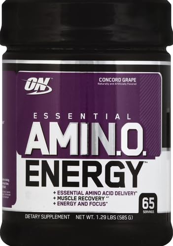 Image of Optimum Nutrition Amino Energy - Pre Workout with Green Tea, BCAA, Amino Acids, Keto Friendly, Green Coffee Extract, Energy Powder - Concord Grape, 65 Servings (Packaging May Vary) (Pack of 6)