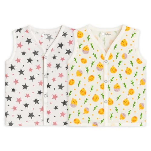 Image of Kidbea Newborn Baby Jhabla Unisex - Organic Cotton Muslin Shirt | Soft & Breathable Summer Wear for Boys & Girls | Cute Prints Infant Clothing