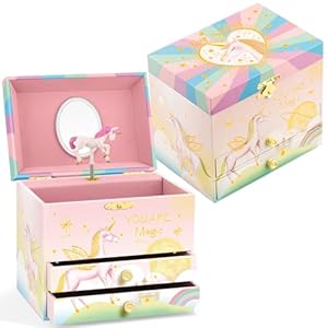 A&A Musik-Schmuckschatulle für Mädchen Einhorn-Thema