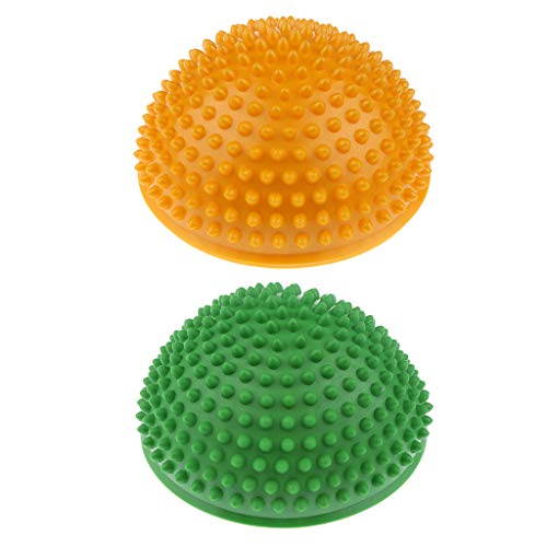 Preisvergleich Produktbild Injoyo Ballsitzkissen 2 Stück Balance Sitzballkissen 16cm Noppenkissen Sitzball Kissen Luftkissen - Orange + Grün
