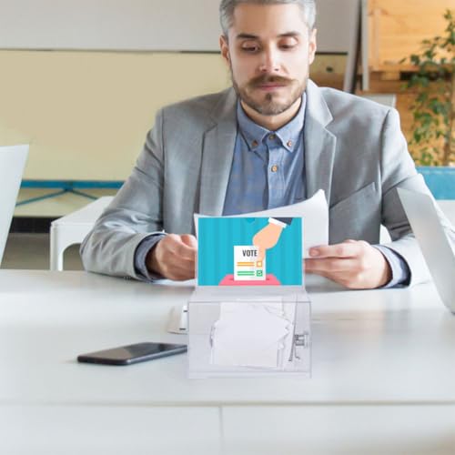 Caja de tarjetas de acrílico de alta transparencia y acabados con cerradura 6