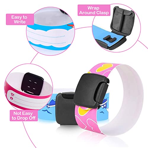 TSHAOUN 20PCS Child Safety ID Wristband Anti Lost Child ID Bands Waterproof Adjustable and Reusable,Emergency Bracelet for Boys and Girls Outdoors (Multicolor) - Image 3