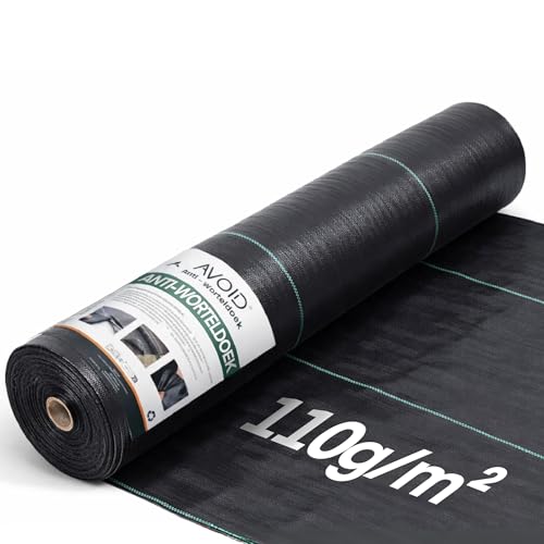 Avoid Worteldoek - Anti-Onkruiddoek - Waterdoorlatend En Ademend - Onkruidwerend Doek - Scheurvast Gronddoek - Onkruidvlies 110 gr/m² 2x10M