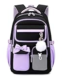 Amythe Schulrucksack Mädchen, Wasserabweisender Rucksack aus Oxford-Gewebe für...