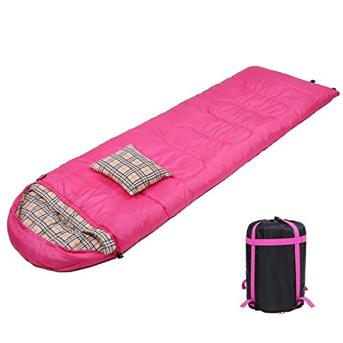 Sleeping Bag - 3 Season Warm & Cool Weather - Summer, Spring, Fall, Lightweight, Waterproof Indoor & Outdoor Use for Kids, Teens & Adults for Hiking and Camping,Pink