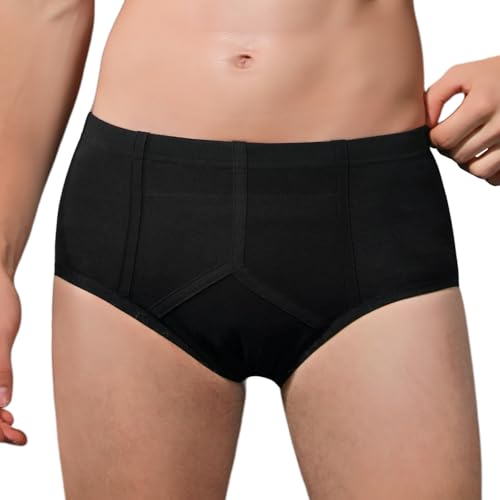 Carer Slip para Hombres con Incontinencia, Reutilizables y Lavables de Algodón con Almohadilla Absorbente 200 ml a Prueba de Fugas para Uso Diario Viajes y Postoperatorio Negro Talla XL