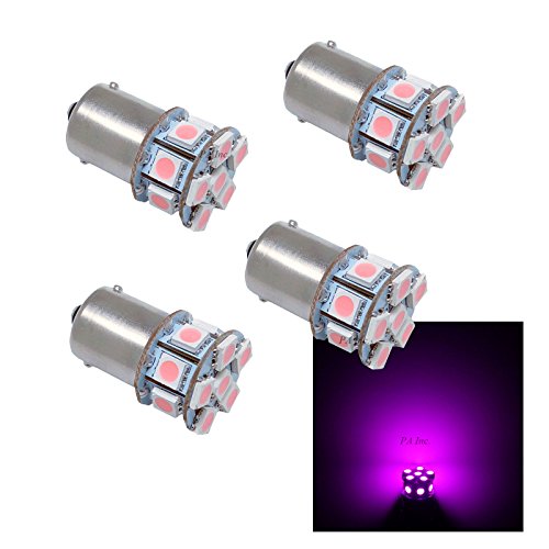 PA LED 4pcs 13-5050 SMD ATV RV Brake Light 1156 BA15S 12V- Pink Color