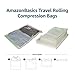 Amazon Basics Travel Rolling Zipper Compression Bags, No Vacuum, 8 piece, Transparent