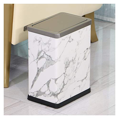 RAABYU Cubo de Basura para Reciclaje, Cuadrado, con Tapa agitadora, Creativo, Grande, de Acero Inoxidable, para Armario, baño, Dormitorio, Oficina, Cocina