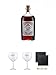 Produktbild Monkey 47 SLOE GIN Schwarzwald Dry Gin 0,5 Liter + Citadelle Ballon GIN Glas 1 Stück + Citadelle Ballon GIN Glas 1 Stück + Schiefer Glasuntersetzer eckig ca. 9,5 cm Ø 2 Stück