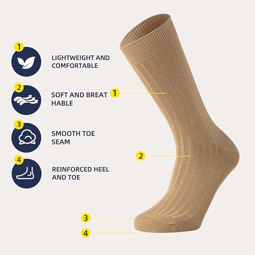 3 Pairs Men's Dress Socks Super Soft Thin Socks Men Lightweight Comfort Mens Dress Socks Ribbed Men's Socks2