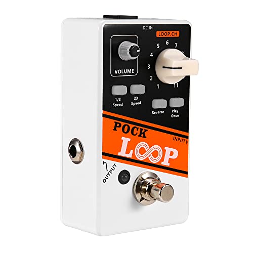 Btuty Looper Pédale d'effet de Guitare, 11 Loopers Max.330mins Temps d'enregistrement Prend fonctions de lecture inverse à vitesse 1/2 et 2X True Bypass