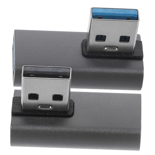 GARVALON 2個入り 直角usb 30 90度アダプター Usbケーブル 狭いスペース用 オス-メス変換 アルミ合金素材 超高速転送速度
