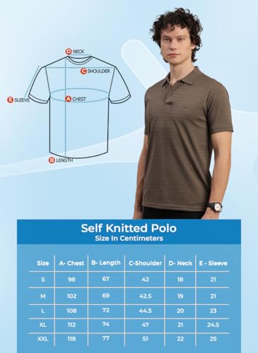 Image of Lux Nitro Men's Self Knitted Premium Cotton Blend Solid Polo T-Shirt | Soft Texture | Classic Collar | Short Sleeve Casual Wear