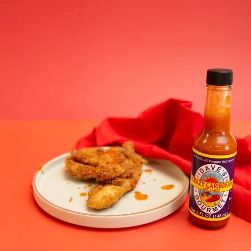 Miniatura 3 de Dave's Gourmet Crazy Caribbean Hot Sauce - Potenciador de sabor multiusos para sopas, salsas, salsas - 3 botellas