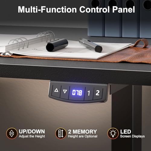 Image of Korfile L Shaped Electric Standing Desk,63 Inch Adjustable Height Sit to Stand Corner Desk with Memory Presets, Reversible Computer Table for Home Office, Work and Study, Black