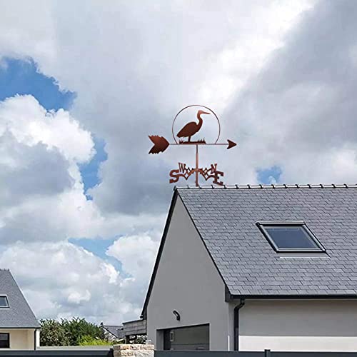 Cnmmm Metal Wind Vane, Heron Stainless Steel Weathervane Wind Direction Indicator Professionnel Measuring Tool For Outdoor Iron Roof Garden Outdoor Yard Decoration #TOP2