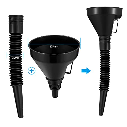image for Zxglxinyao 6 Pcs Automotive Funnel Set, Wide Mouth Fuel and Oil Funnel